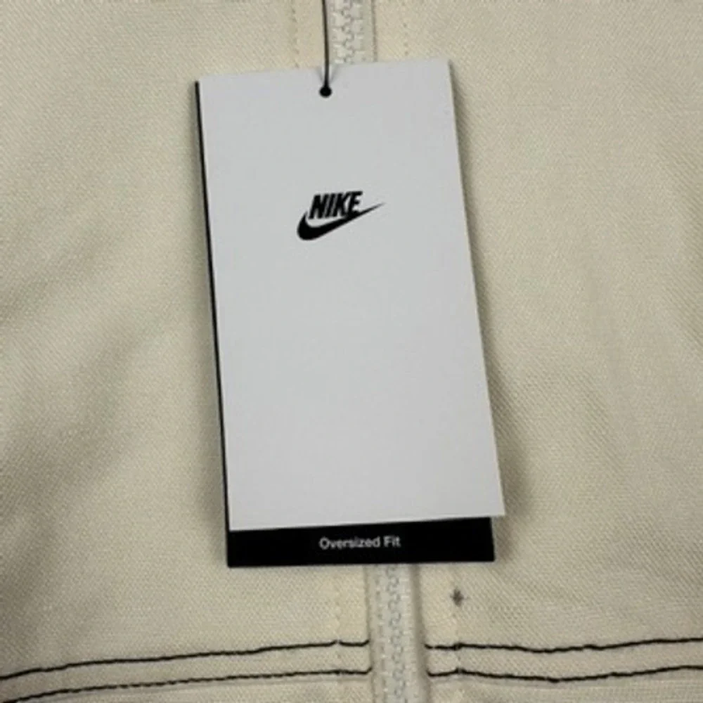 NWT Nike Tracksuit Women L Cream Canvas Jacket Pants Set Sportswear Gorpcore
